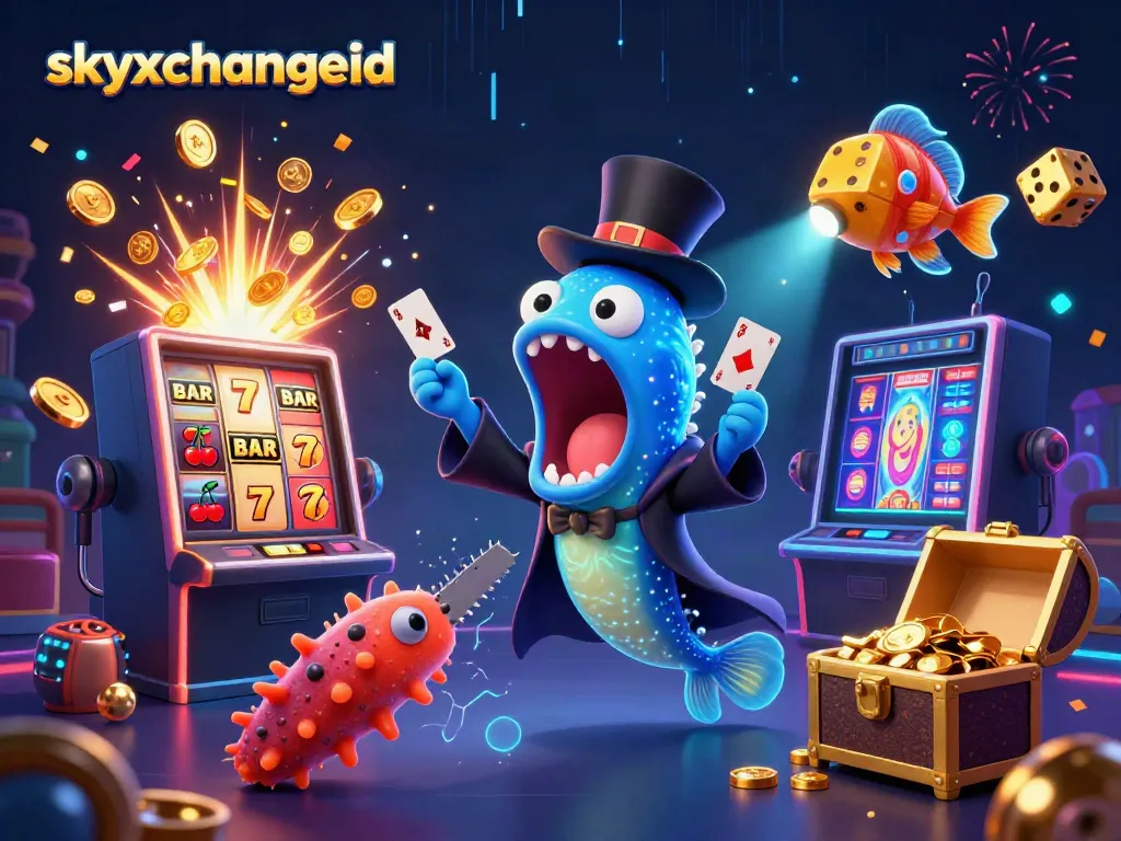 Engage with skyxchangeid by placing bets in a vibrant, animated casino scene.