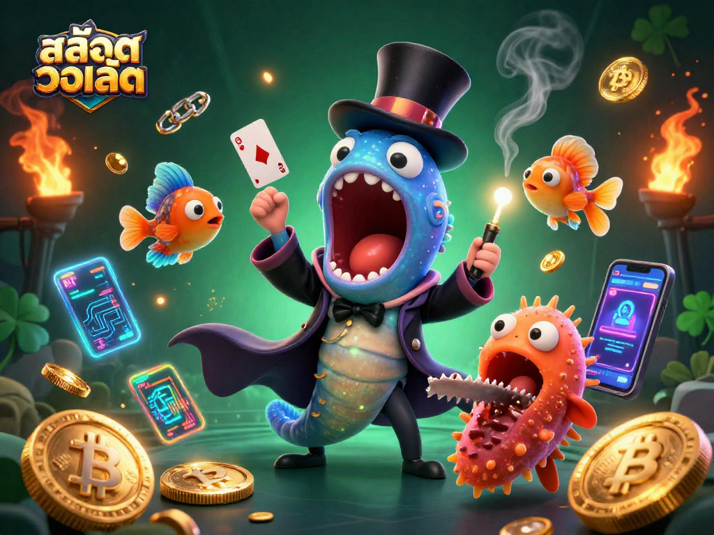 Experience สล็อตวอเลท in a magical underwater scene with vibrant casino elements and captivating characters.