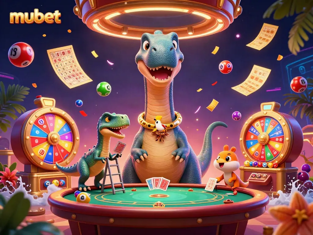 Experience the exciting world of mubet with dynamic casino-themed characters and elements