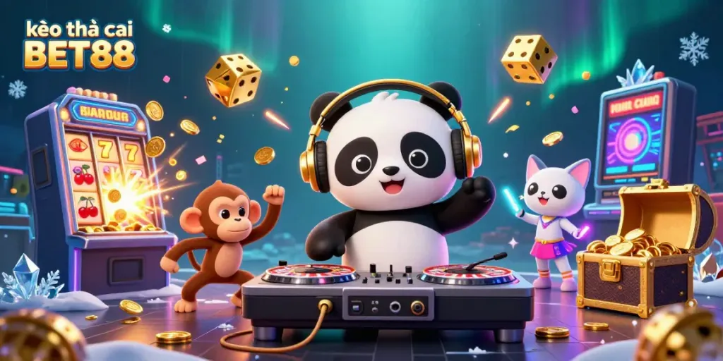 Experience thrilling moments with kèo nhà cái BET88 in this vivid 3D casino scene full of action and excitement.