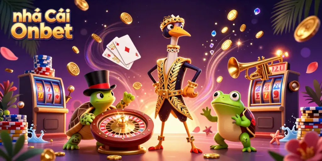 Enjoy exciting gameplay at Nhà Cái Onbet with vibrant characters and colorful casino elements.