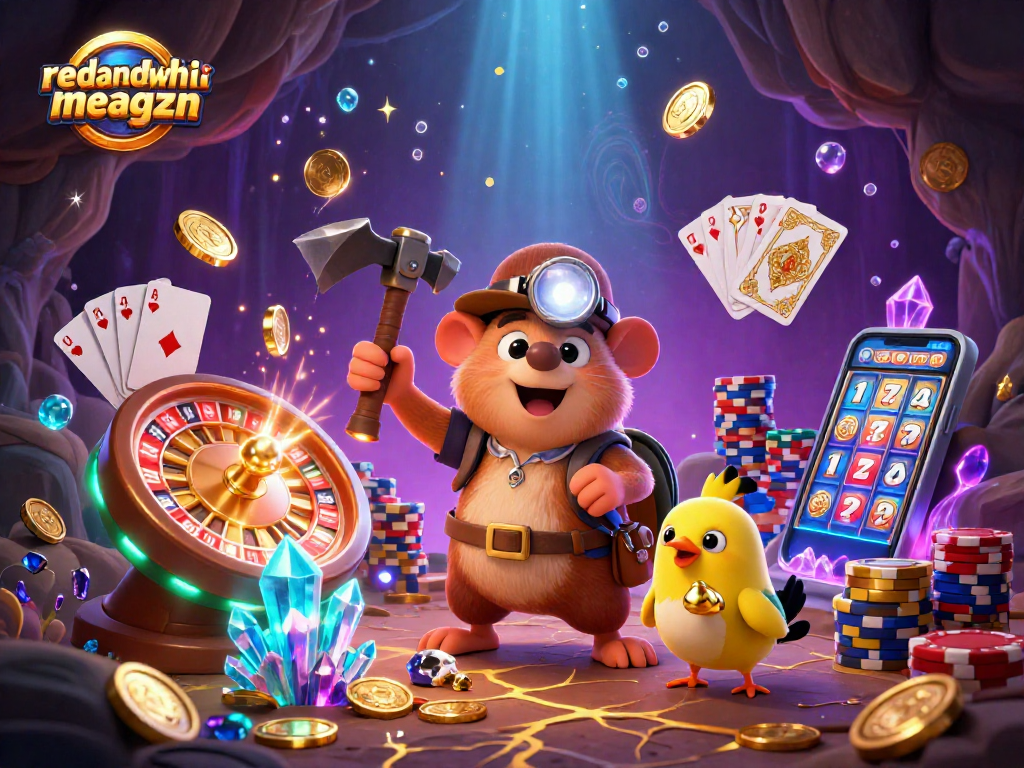 Experience the thrilling adventures of redandwhitemagzn's treasure hunter in an exciting casino scene.
