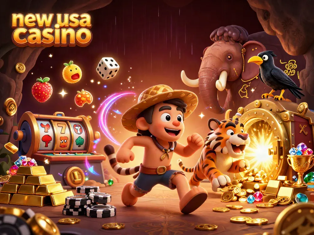 Experience the thrill of new usa casino with exciting slot games amidst a vibrant prehistoric setting.